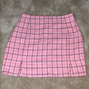 a plaid skirt